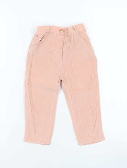 George Girls Pink  Cotton Jogger Trousers Size 12-18 Months  Pullover