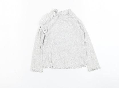 Very Girls Grey  Cotton Basic T-Shirt Size 18-24 Months Round Neck Pullover - Lettuce hem