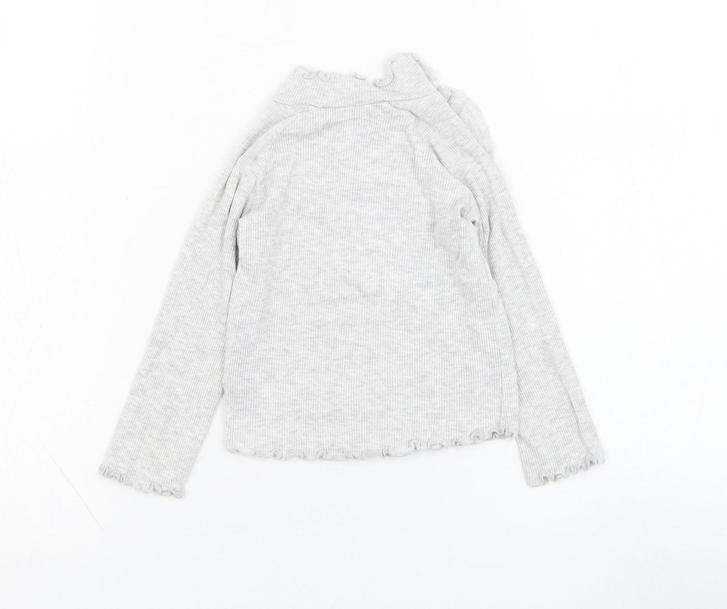 Very Girls Grey  Cotton Basic T-Shirt Size 18-24 Months Round Neck Pullover - Lettuce hem