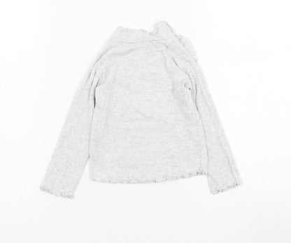 Very Girls Grey  Cotton Basic T-Shirt Size 18-24 Months Round Neck Pullover - Lettuce hem