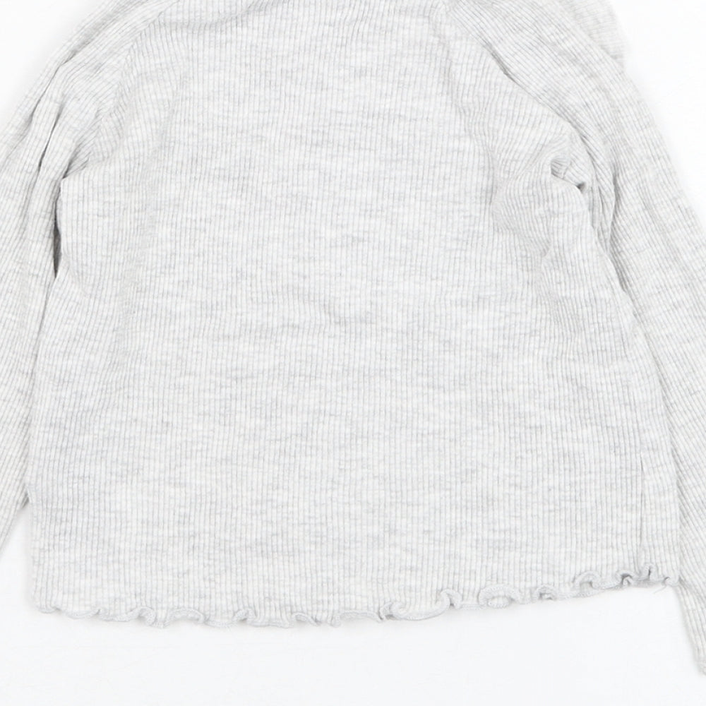 Very Girls Grey  Cotton Basic T-Shirt Size 18-24 Months Round Neck Pullover - Lettuce hem