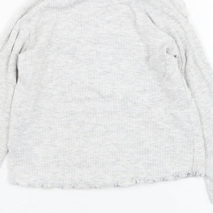 Very Girls Grey  Cotton Basic T-Shirt Size 18-24 Months Round Neck Pullover - Lettuce hem