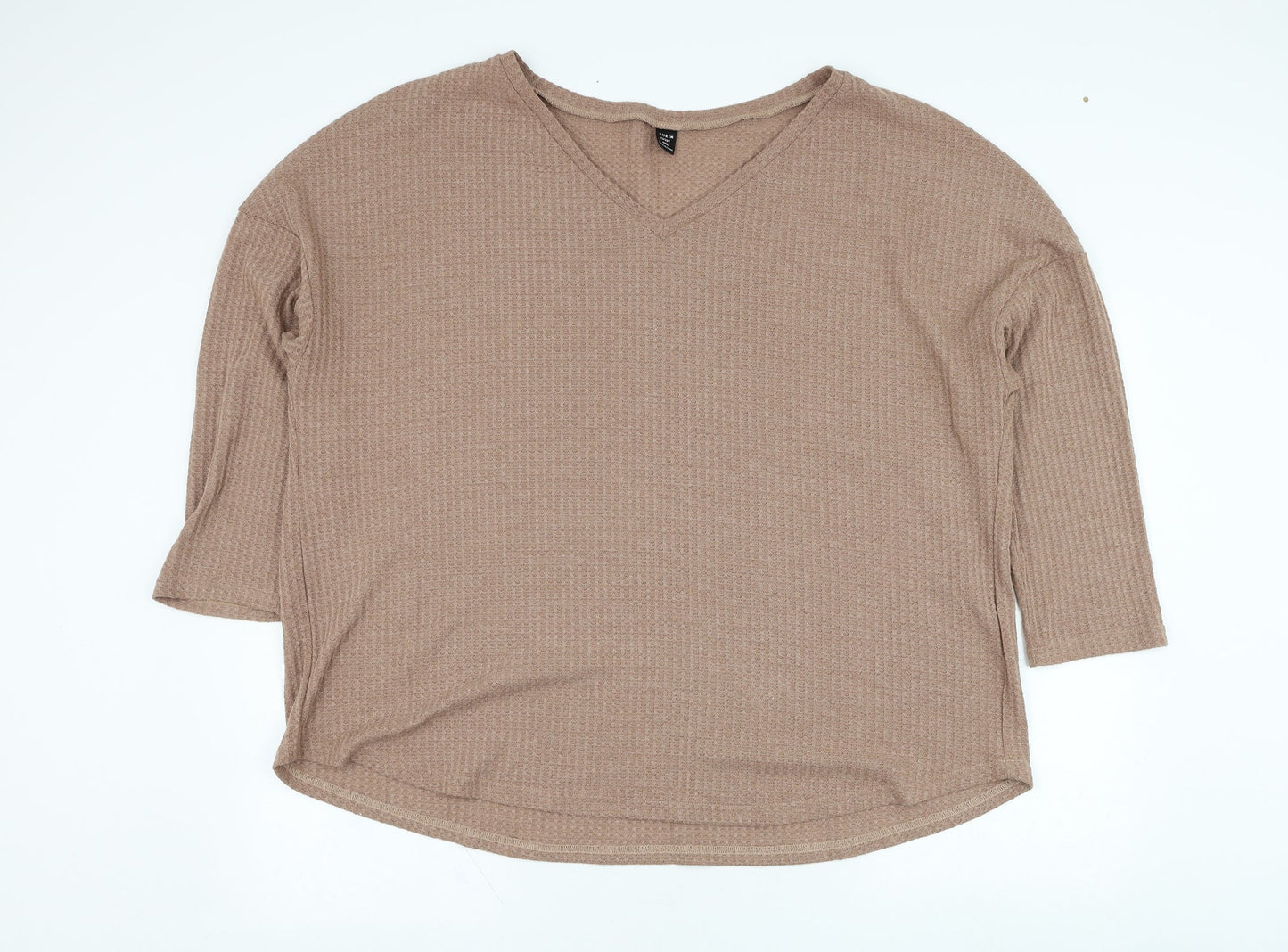 SheIn Womens Brown Round Neck  Polyester Pullover Jumper Size 4XL