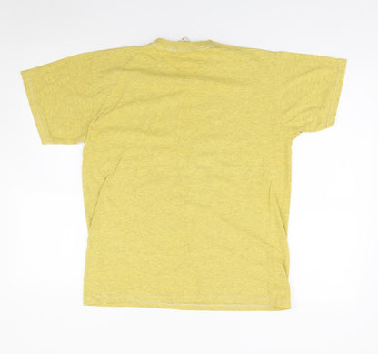 Harper & Lewis Mens Yellow  Cotton  T-Shirt Size M Crew Neck
