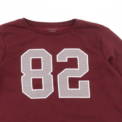 Primark Girls Red  Polyester Pullover Sweatshirt Size 13-14 Years  Pullover