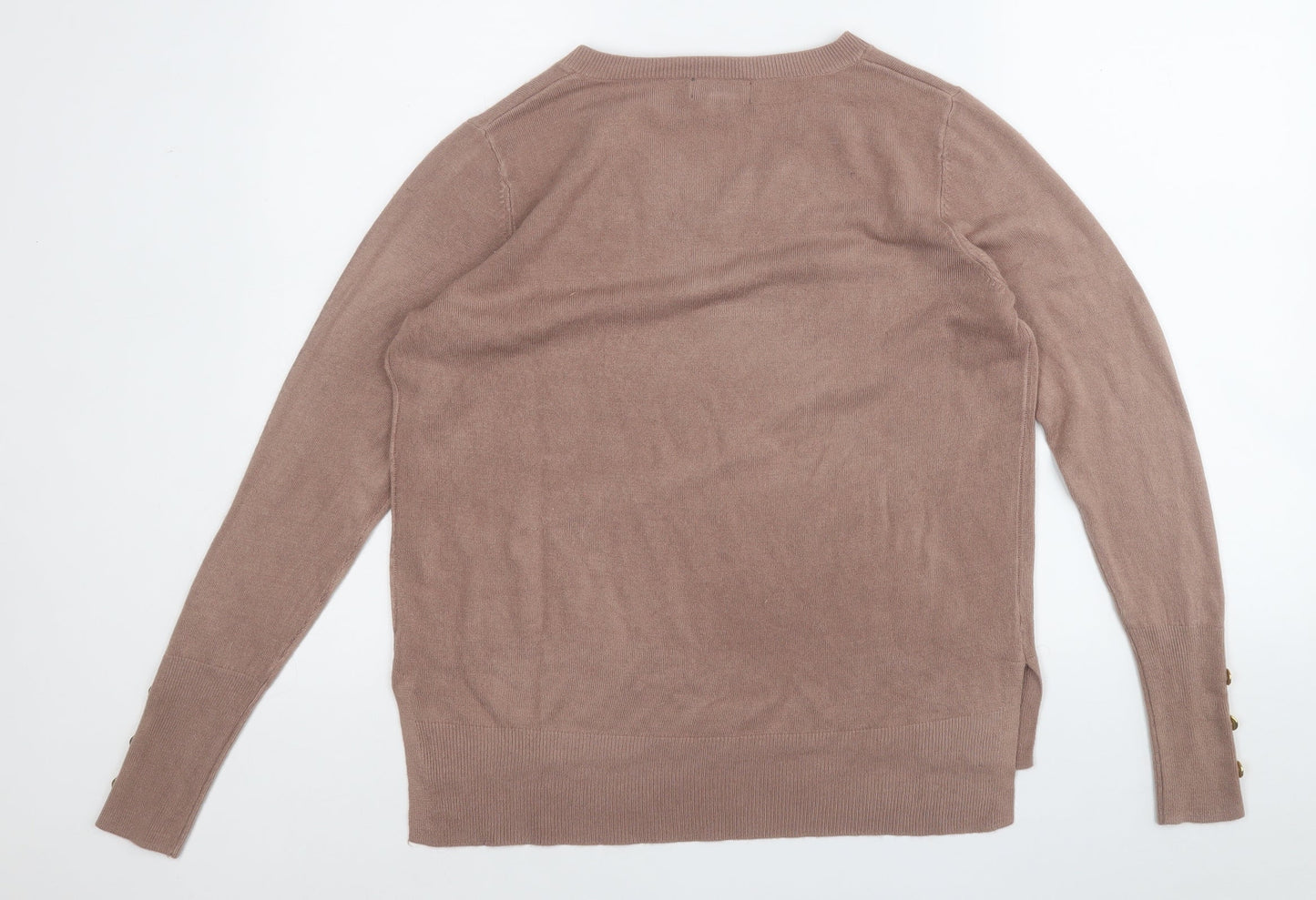 Primark Womens Brown V-Neck  Acrylic Pullover Jumper Size S