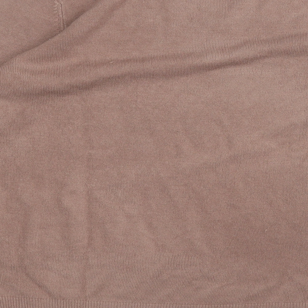 Primark Womens Brown V-Neck  Acrylic Pullover Jumper Size S