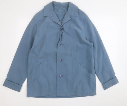 Womens UK Size 14 Bonmarché Blue Trench Coat