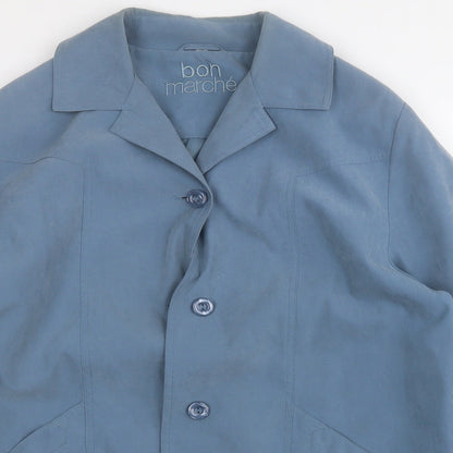 Womens UK Size 14 Bonmarché Blue Trench Coat