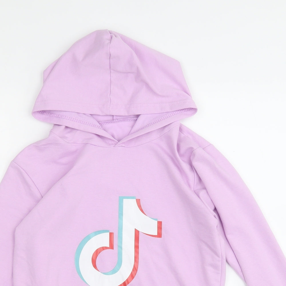 Preworn Girls Purple  Cotton Pullover Hoodie Size L   - TikTok