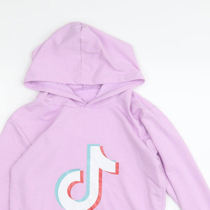 Preworn Girls Purple  Cotton Pullover Hoodie Size L   - TikTok