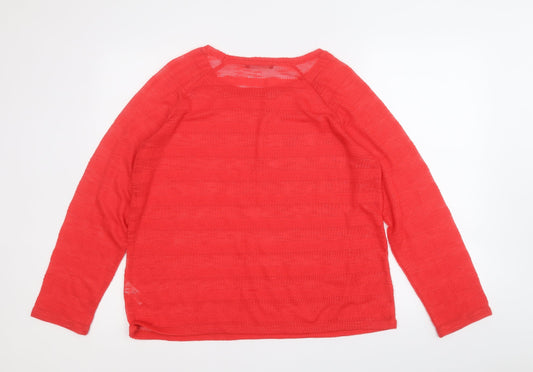 George Womens Red Round Neck  Polyester Pullover Jumper Size 14