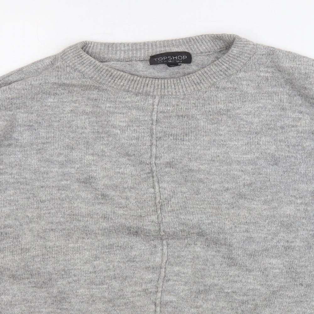 Womens UK Size 6 Topshop Grey Pullover Jumper