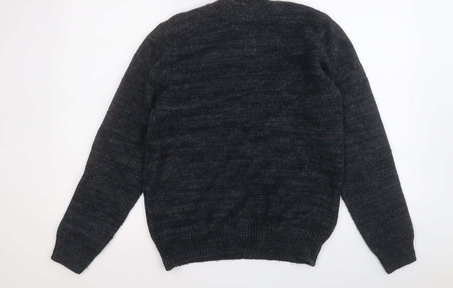 George Mens Black Round Neck  Acrylic Pullover Jumper Size L