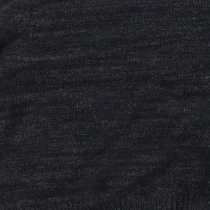 George Mens Black Round Neck  Acrylic Pullover Jumper Size L