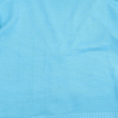 Choices Womens Blue V-Neck  Acrylic Cardigan Jumper Size L