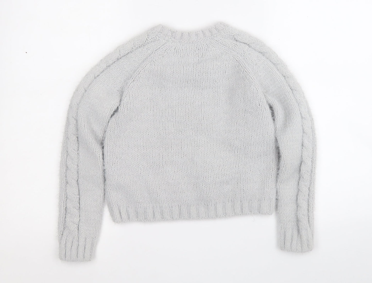 Primark Girls Grey Round Neck  Polyester Pullover Jumper Size 10-11 Years