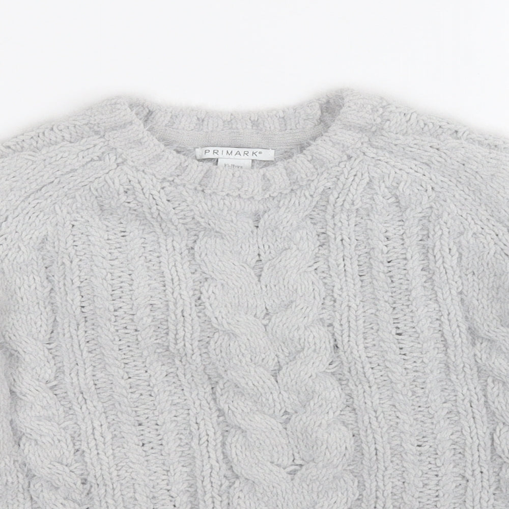 Primark Girls Grey Round Neck  Polyester Pullover Jumper Size 10-11 Years