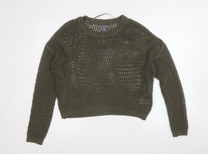 Primark Womens Green Round Neck  Acrylic Pullover Jumper Size XS