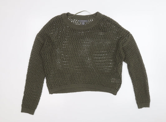 Primark Womens Green Round Neck  Acrylic Pullover Jumper Size XS