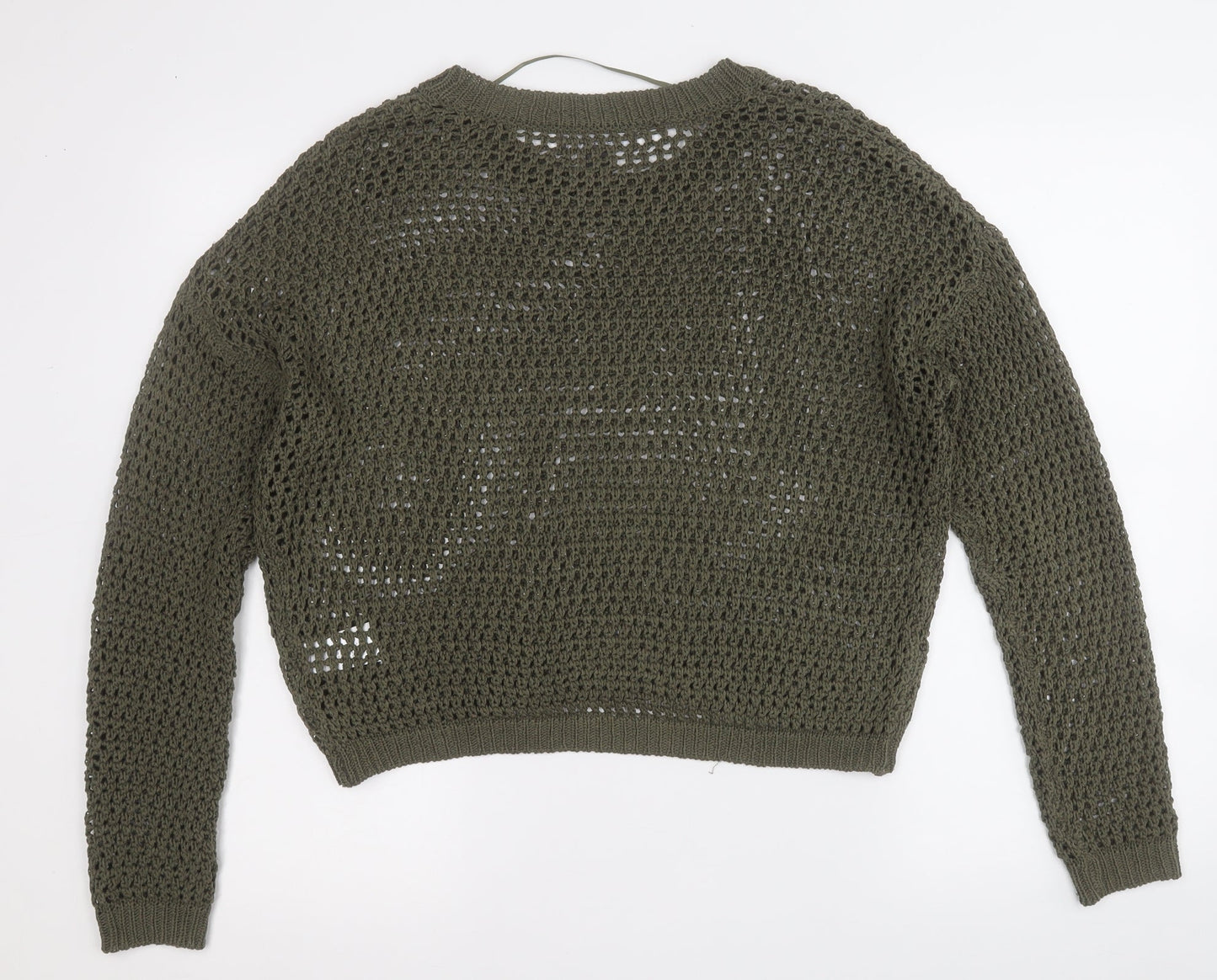 Primark Womens Green Round Neck  Acrylic Pullover Jumper Size XS