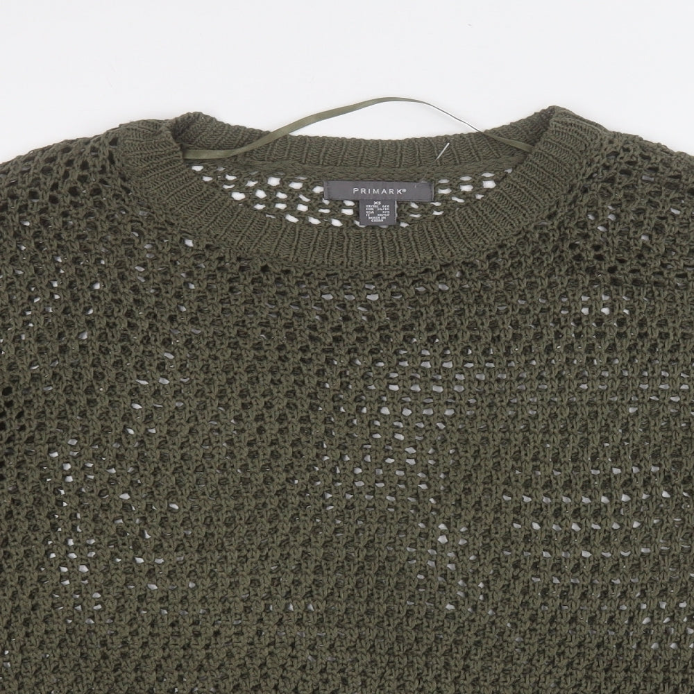 Primark Womens Green Round Neck  Acrylic Pullover Jumper Size XS