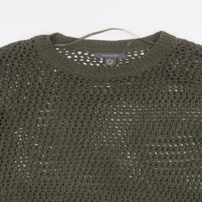 Primark Womens Green Round Neck  Acrylic Pullover Jumper Size XS