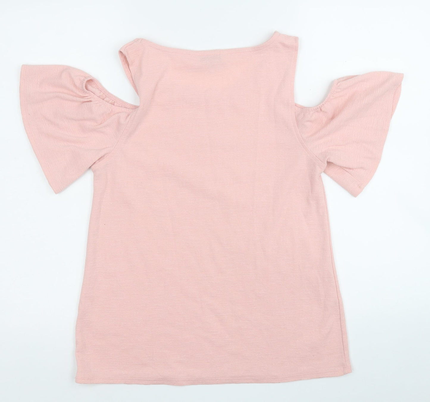 F&F Womens Pink  Polyester Basic T-Shirt Size 8 Round Neck