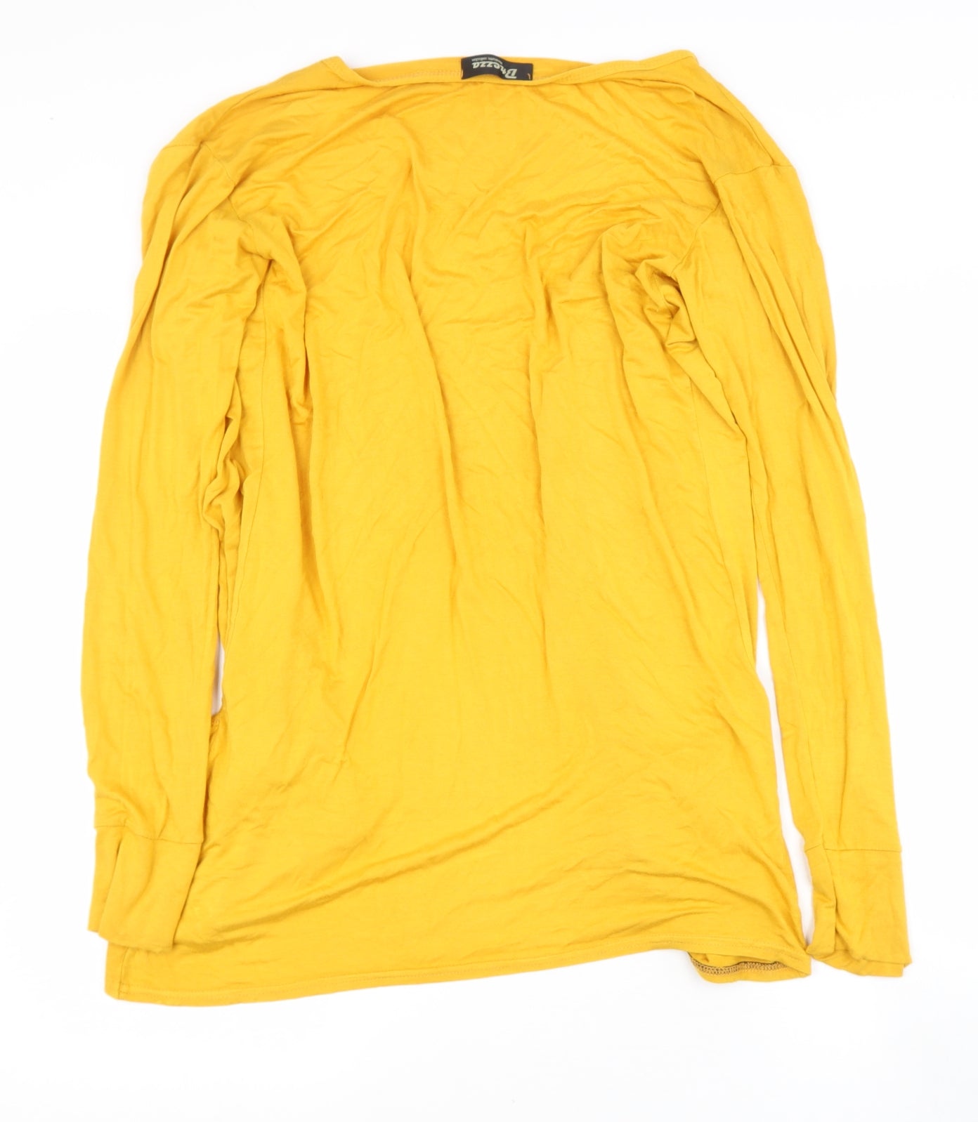 brezz Womens Yellow V-Neck  Viscose Cape Jumper Size M