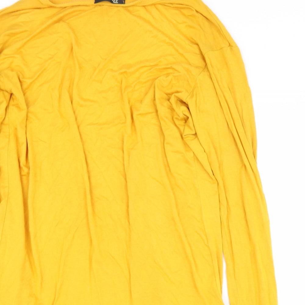 brezz Womens Yellow V-Neck  Viscose Cape Jumper Size M