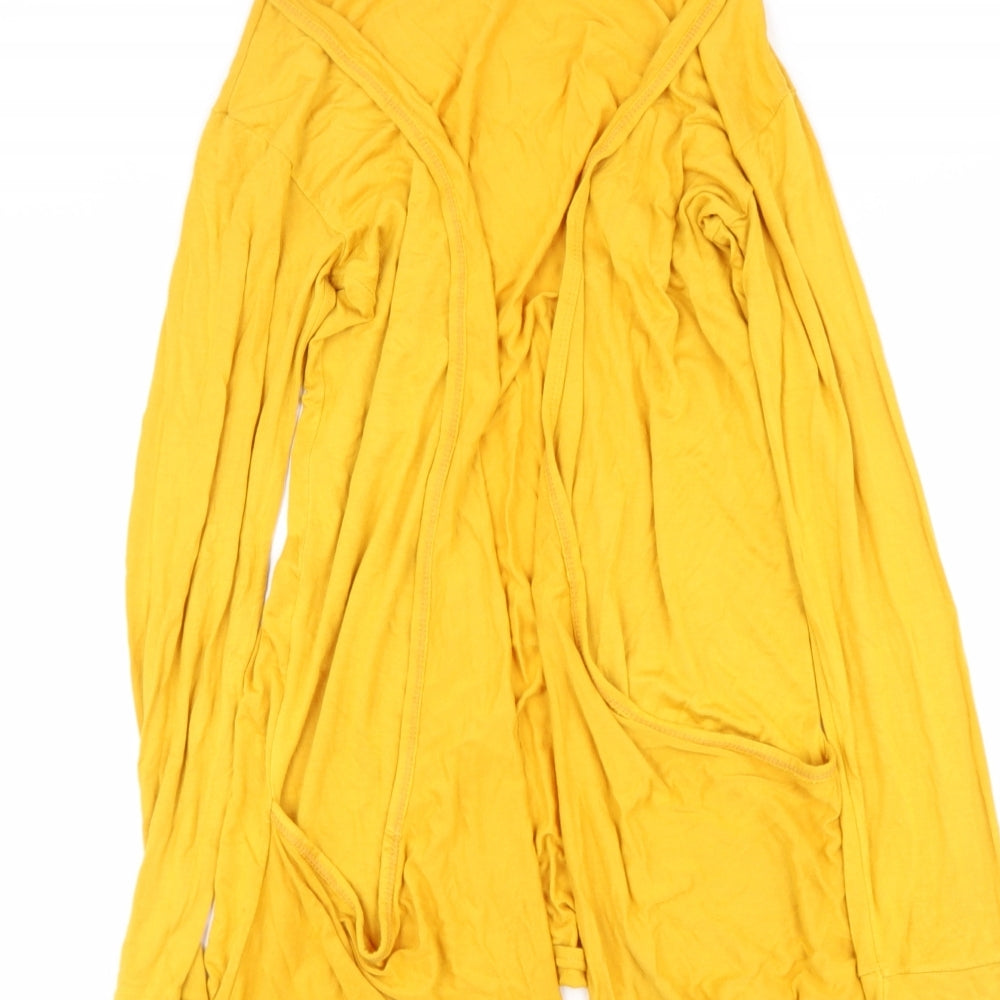 brezz Womens Yellow V-Neck  Viscose Cape Jumper Size M
