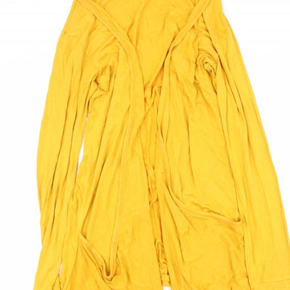 brezz Womens Yellow V-Neck  Viscose Cape Jumper Size M