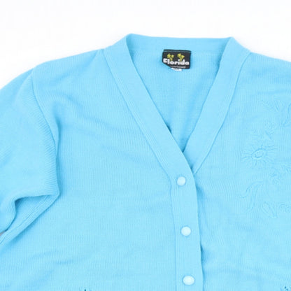 Womens UK Size M Florida Blue Cape Jumper