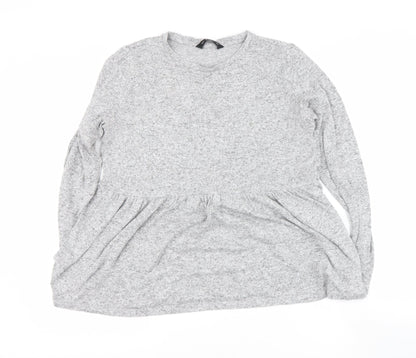 F&F Womens Grey Round Neck  Viscose Pullover Jumper Size 12