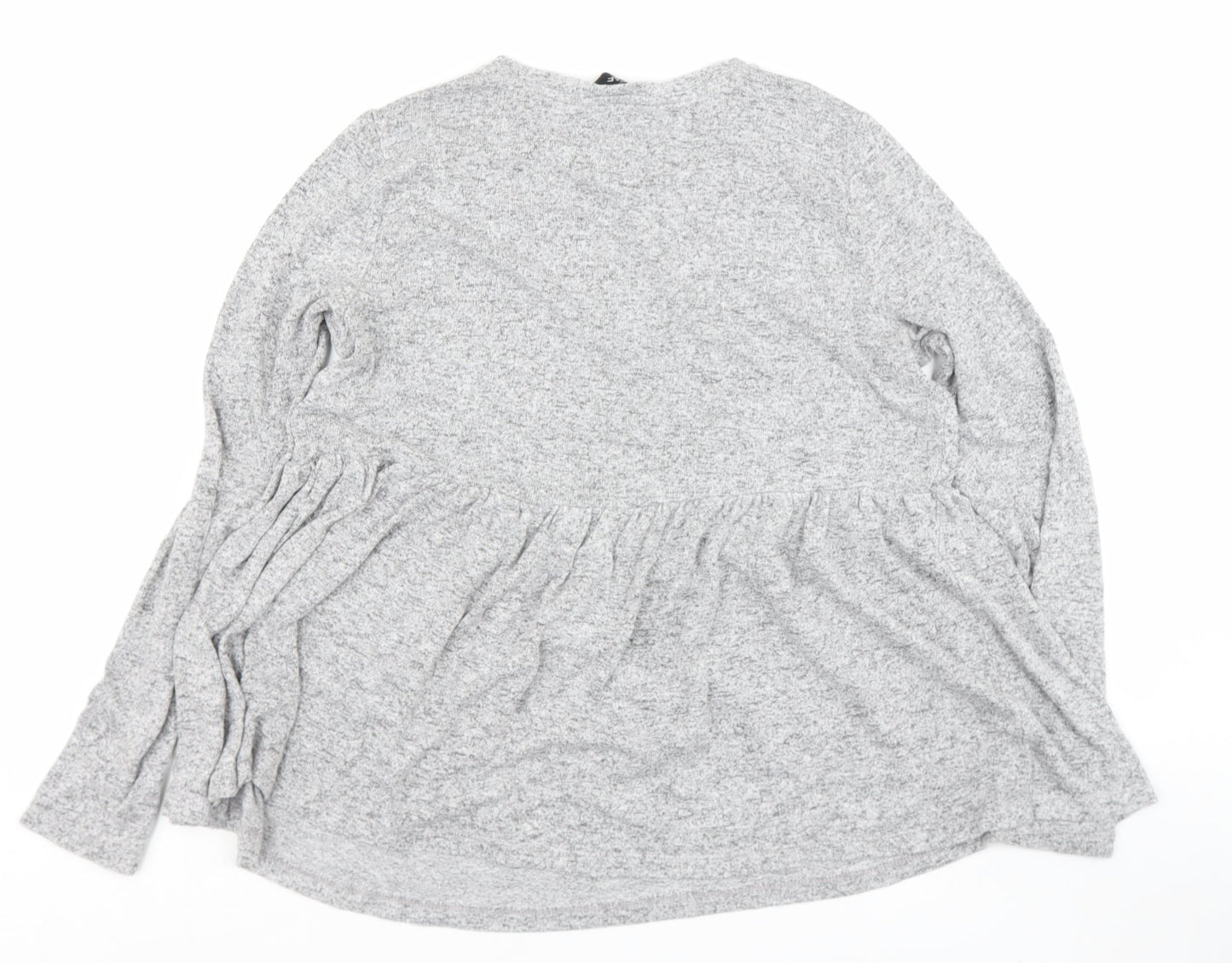 F&F Womens Grey Round Neck  Viscose Pullover Jumper Size 12