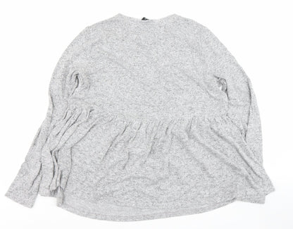 F&F Womens Grey Round Neck  Viscose Pullover Jumper Size 12