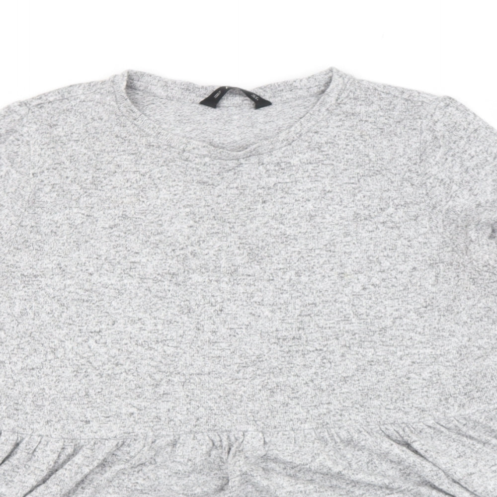 F&F Womens Grey Round Neck  Viscose Pullover Jumper Size 12