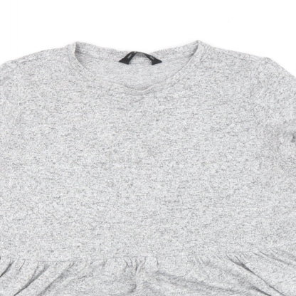 F&F Womens Grey Round Neck  Viscose Pullover Jumper Size 12