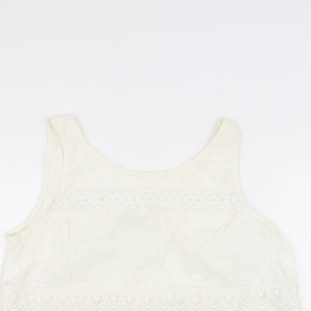 Womens UK Size 12 NEXT Beige Basic Blouse