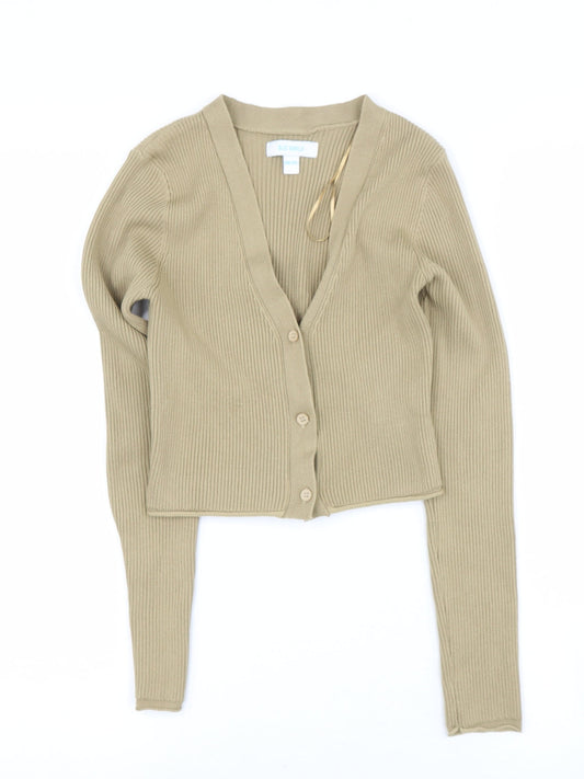 BLUE VANILLA Womens Beige  Viscose Basic T-Shirt One Size V-Neck