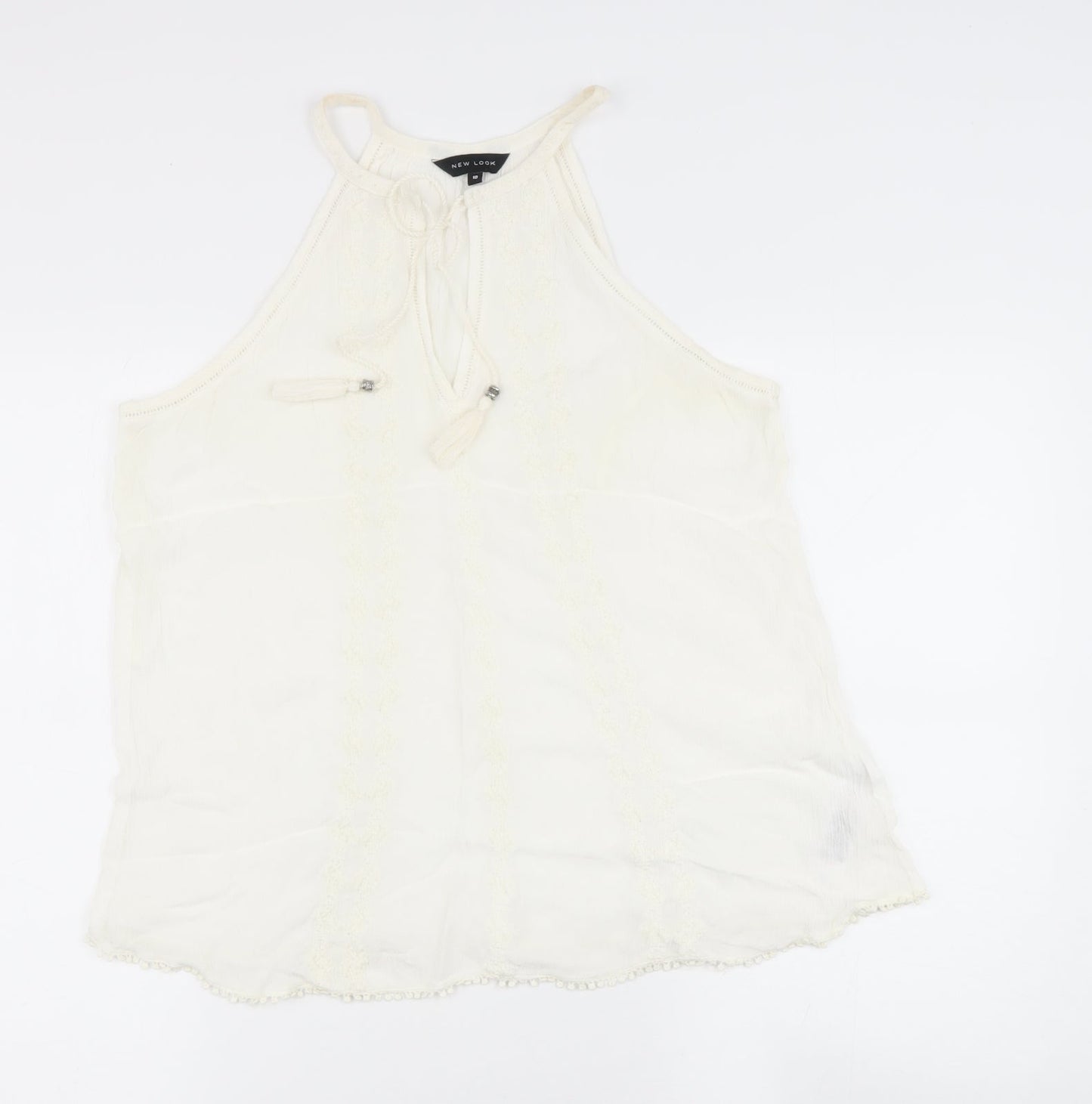 Womens UK Size 10 New Look Beige Basic Blouse