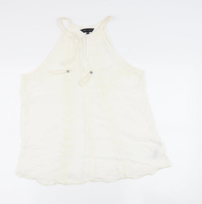 Womens UK Size 10 New Look Beige Basic Blouse