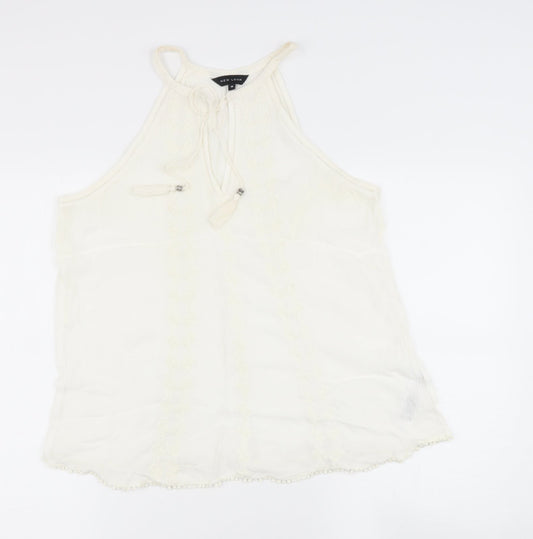 Womens UK Size 10 New Look Beige Basic Blouse