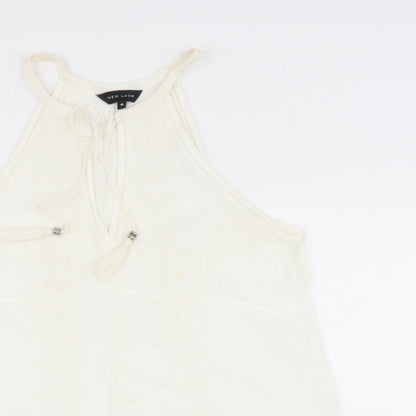 Womens UK Size 10 New Look Beige Basic Blouse