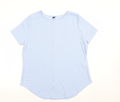 SheIn Womens Blue  Polyester Basic Blouse Size XL Crew Neck