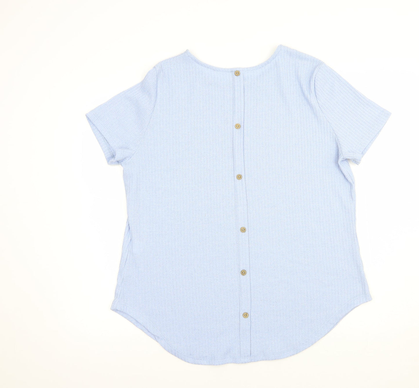 SheIn Womens Blue  Polyester Basic Blouse Size XL Crew Neck