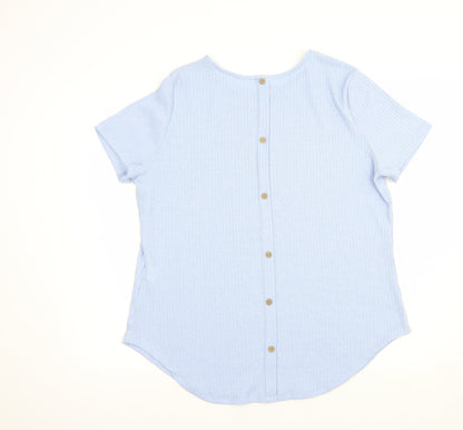 SheIn Womens Blue  Polyester Basic Blouse Size XL Crew Neck