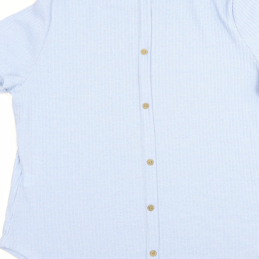 SheIn Womens Blue  Polyester Basic Blouse Size XL Crew Neck