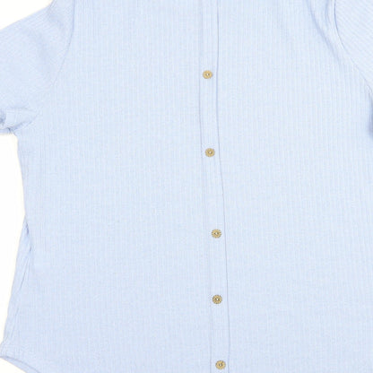 SheIn Womens Blue  Polyester Basic Blouse Size XL Crew Neck