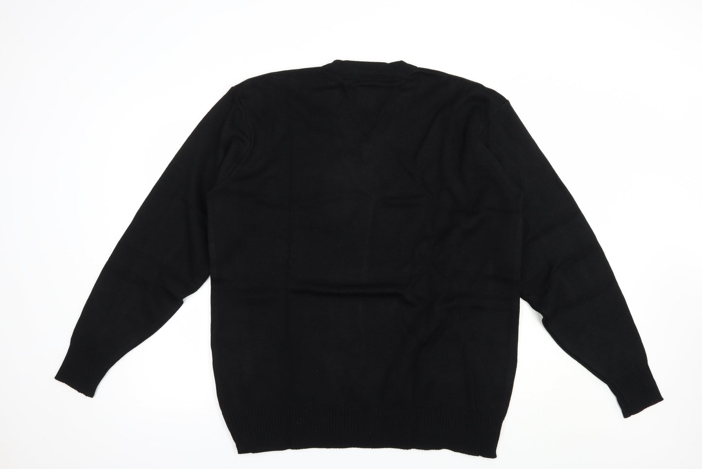Direct Corporate Mens Black V-Neck  Acrylic Pullover Jumper Size XL